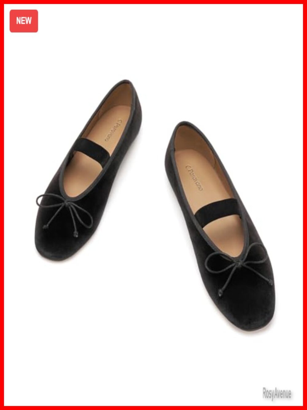 Mary Jane Ballet Flats Velvet Round Toe Ballerina Shoes